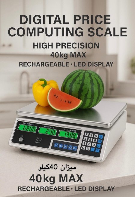 🥇 ميزان إلكتروني احترافي – سعة 40 كغم🥇